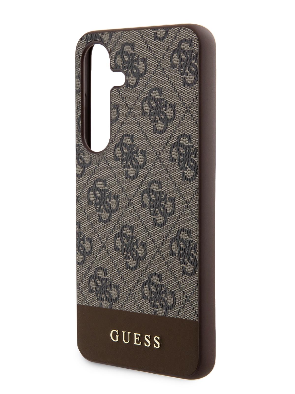 

Чехол Guess для Samsung Galaxy S24+ из экокожи Metal logo Hard Brown, Коричневый