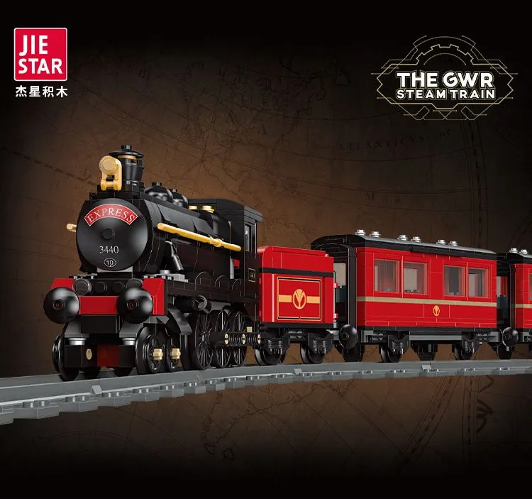 

Конструктор Jie Star Паровоз GWR, Железная дорога, 789 деталей, 7MB59002, 7MB59002