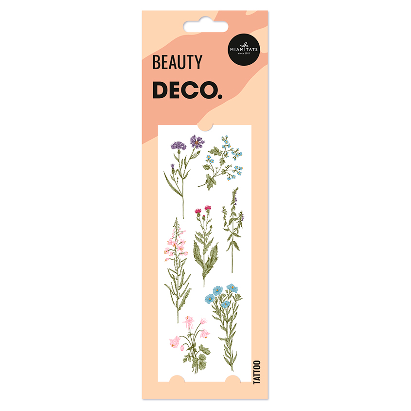 Татуировка для тела DECO WATERCOLOR STORY by MIAMITATS переводная (Flowers) суперраскраска милые пушистики
