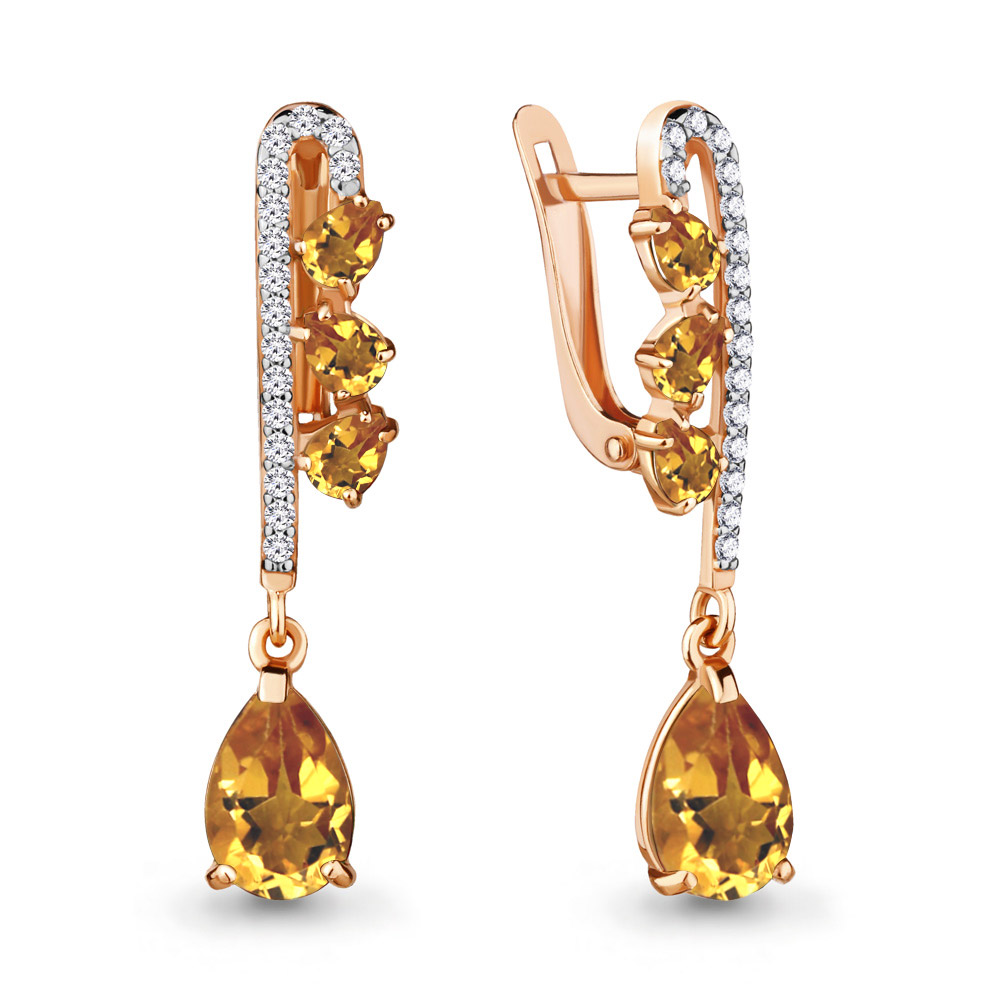 

Серьги из серебра с фианитом Aquamarine 4700806А_925_з, 4700806А_925_з