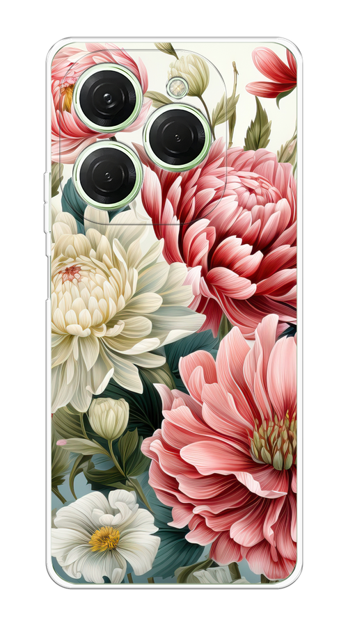 

Чехол на Tecno Spark 20 Pro "Садовые цветы рисунок", Розовый;зеленый;белый, 304850-1