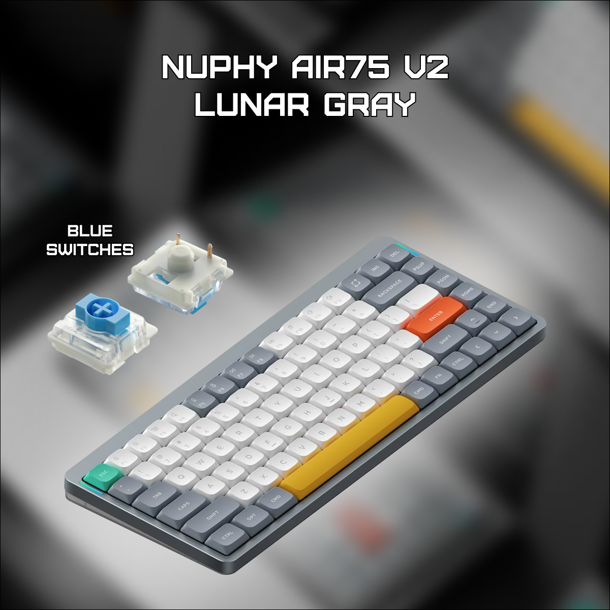 Беспроводная клавиатура Nuphy AIR75v2 Lunar Gray Blue