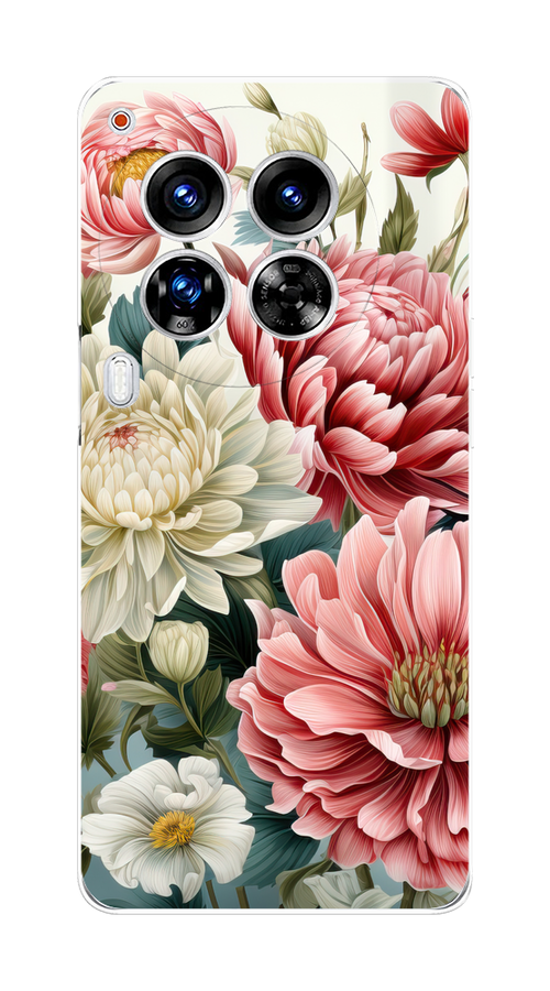

Чехол на Tecno Camon 30 Premier "Садовые цветы рисунок", Розовый;зеленый;белый, 305450-1