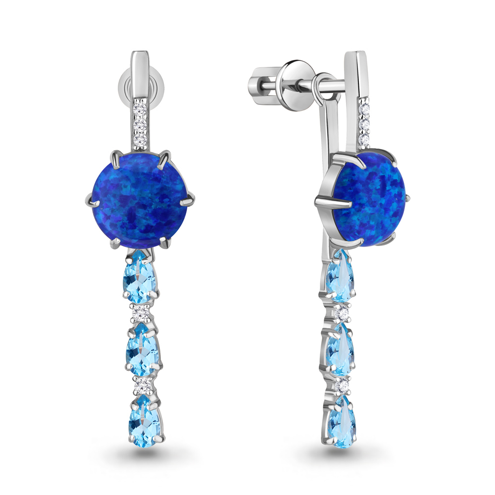 

Серьги из серебра с топазом Aquamarine 4700995А_925_р, 4700995А_925_р