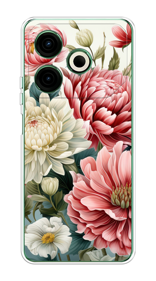 

Чехол на Tecno Pova 6 Neo "Садовые цветы рисунок", Розовый;зеленый;белый, 309050-1