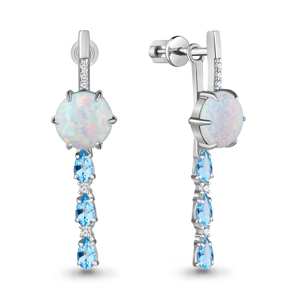 

Серьги из серебра с топазом Aquamarine 4700998А_925_р, 4700998А_925_р