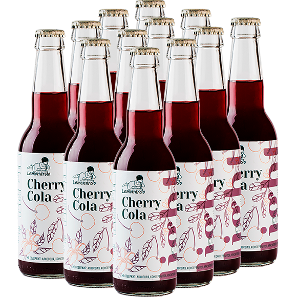 

Натуральный вишневый лимонад со стевией / Lemonardo Cherry Cola Light, 330мл. 12шт., Cherry Cola Light