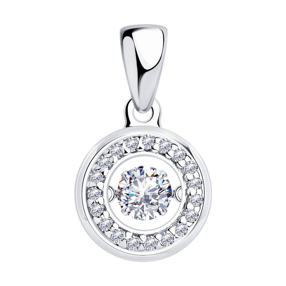 фото Подвеска из серебра с фианитом и фианитами diamant 94-130-01072-1