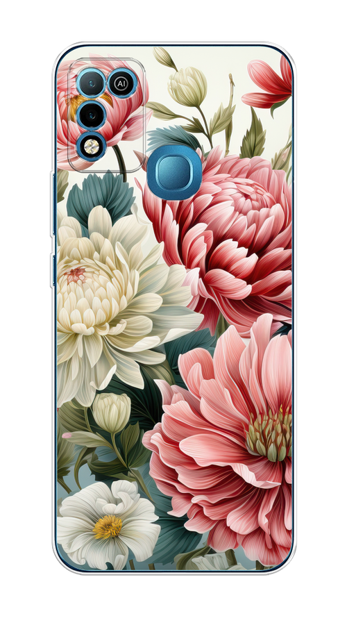 

Чехол на Infinix HOT 10 Play/HOT 11 Play "Садовые цветы рисунок", Розовый;зеленый;белый, 3100850-1