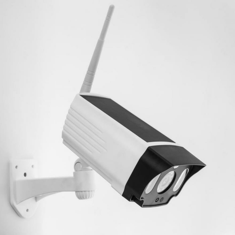 Фонарь-муляж камеры видеонаблюдения СИМАЛЕНД 4 режима, 2 аккумулятора, солнечная батарея, фигура световая фонарь