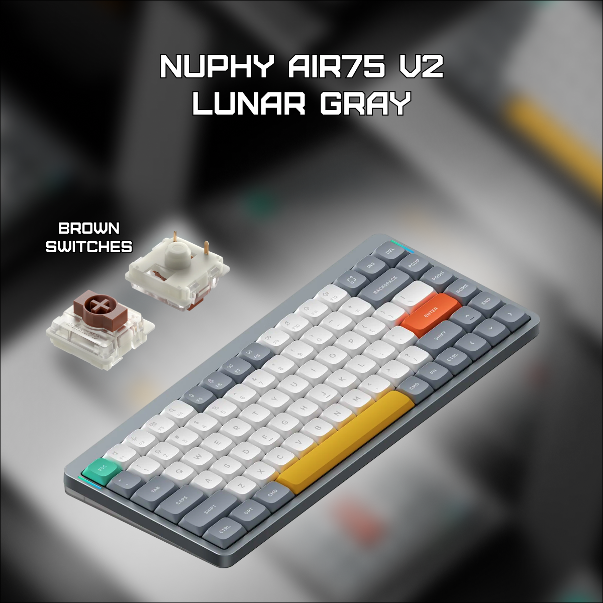 Беспроводная клавиатура Nuphy AIR75v2 Lunar Gray Brown