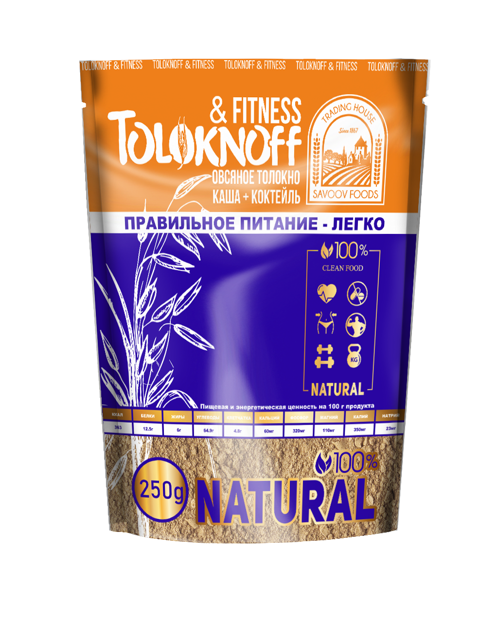 

Каша Toloknoff fitness из овсяного толокна 250г