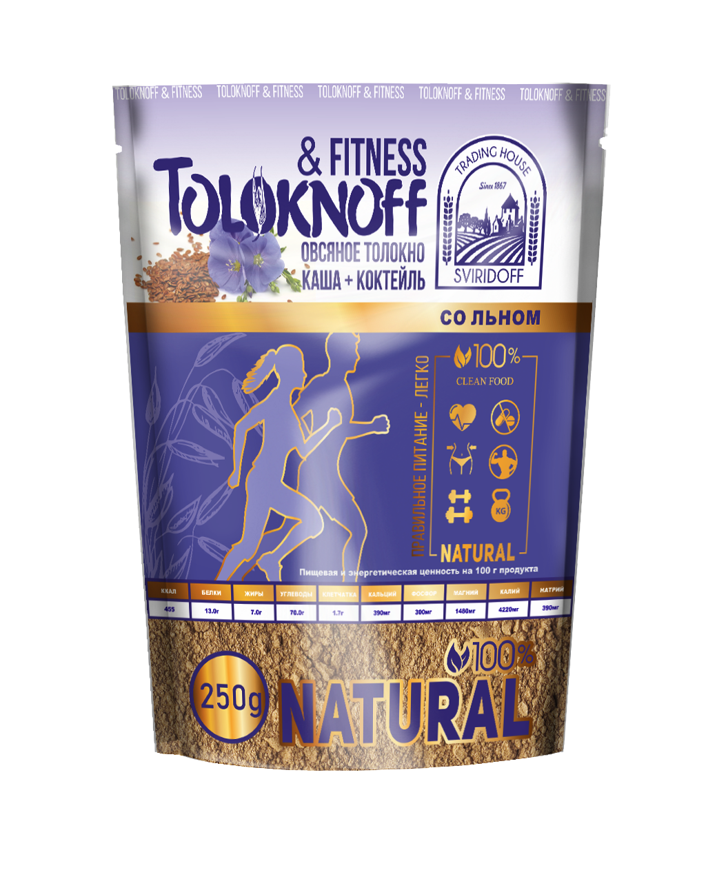 

Каша Toloknoff fitness из овсяного толокна со льном 250г