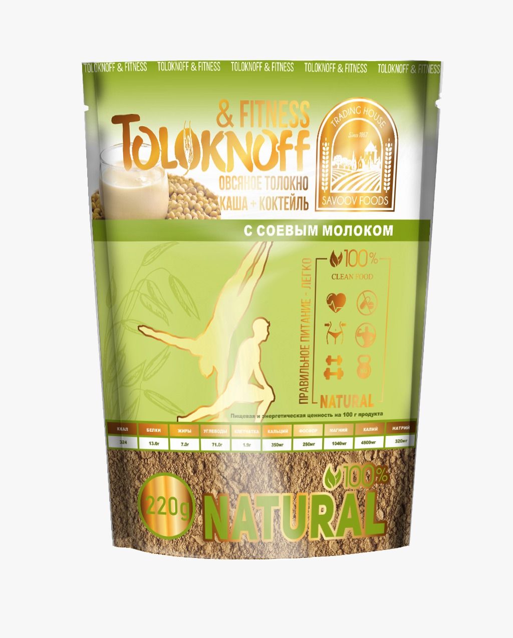 

Каша Toloknoff fitness из овсяного толокна с соевым молоком 220г