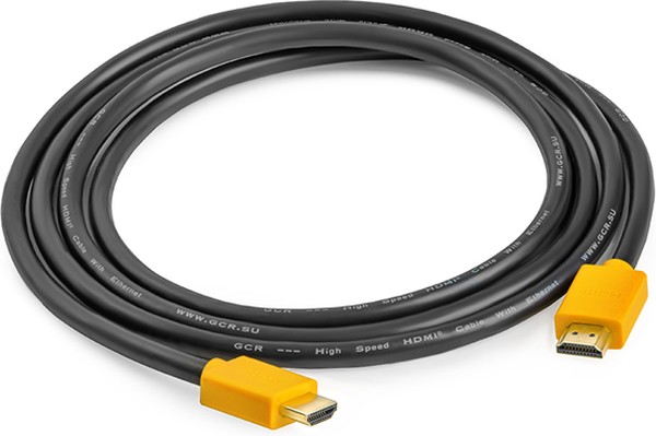

GREENСONNECT м (GCR-HM440-2.0m), GCR Кабель 2.0m HDMI 1.4, желтые коннекторы, 30/30 AWG, позолоченные контакты, FullHD, Ethernet 10.2 Гбит/с, 3D, 4Kx2K, экран (GCR-HM440-2.0m)