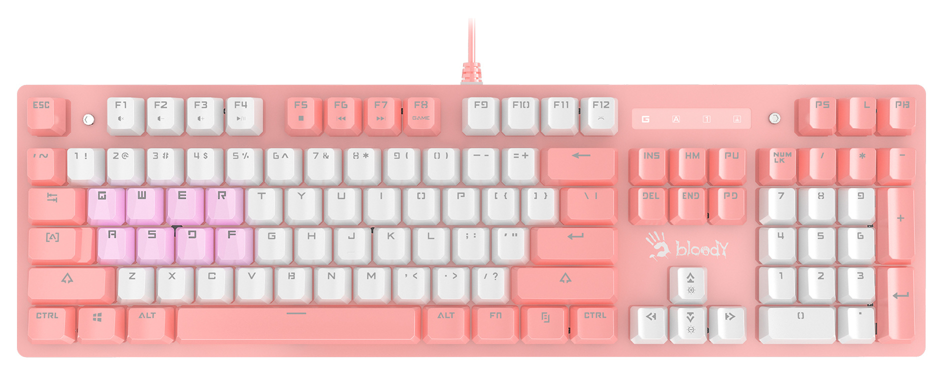 Проводная игровая клавиатура A4Tech Bloody B800 Pink