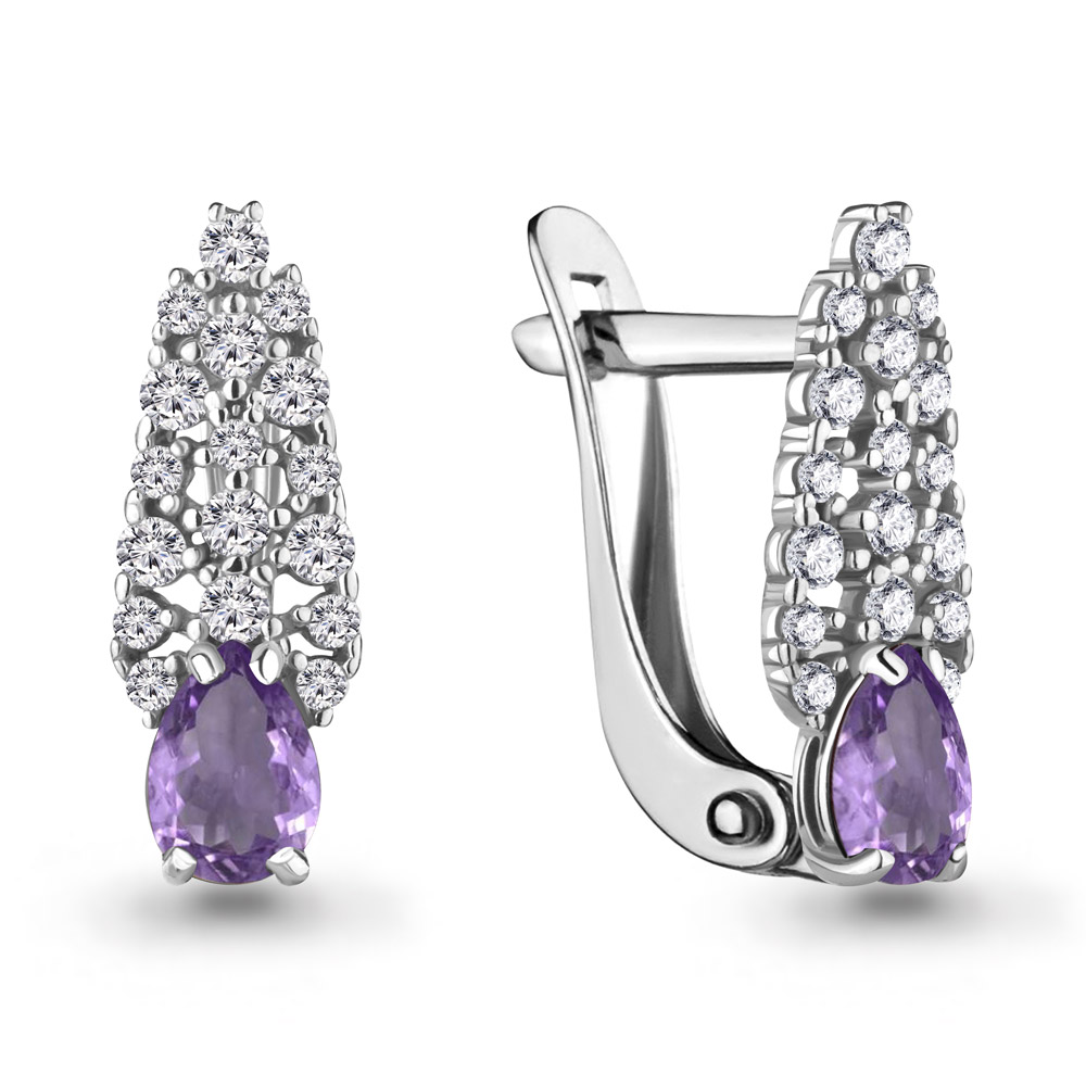 

Серьги из серебра с аметистом Aquamarine 4701004А_925_р, 4701004А_925_р