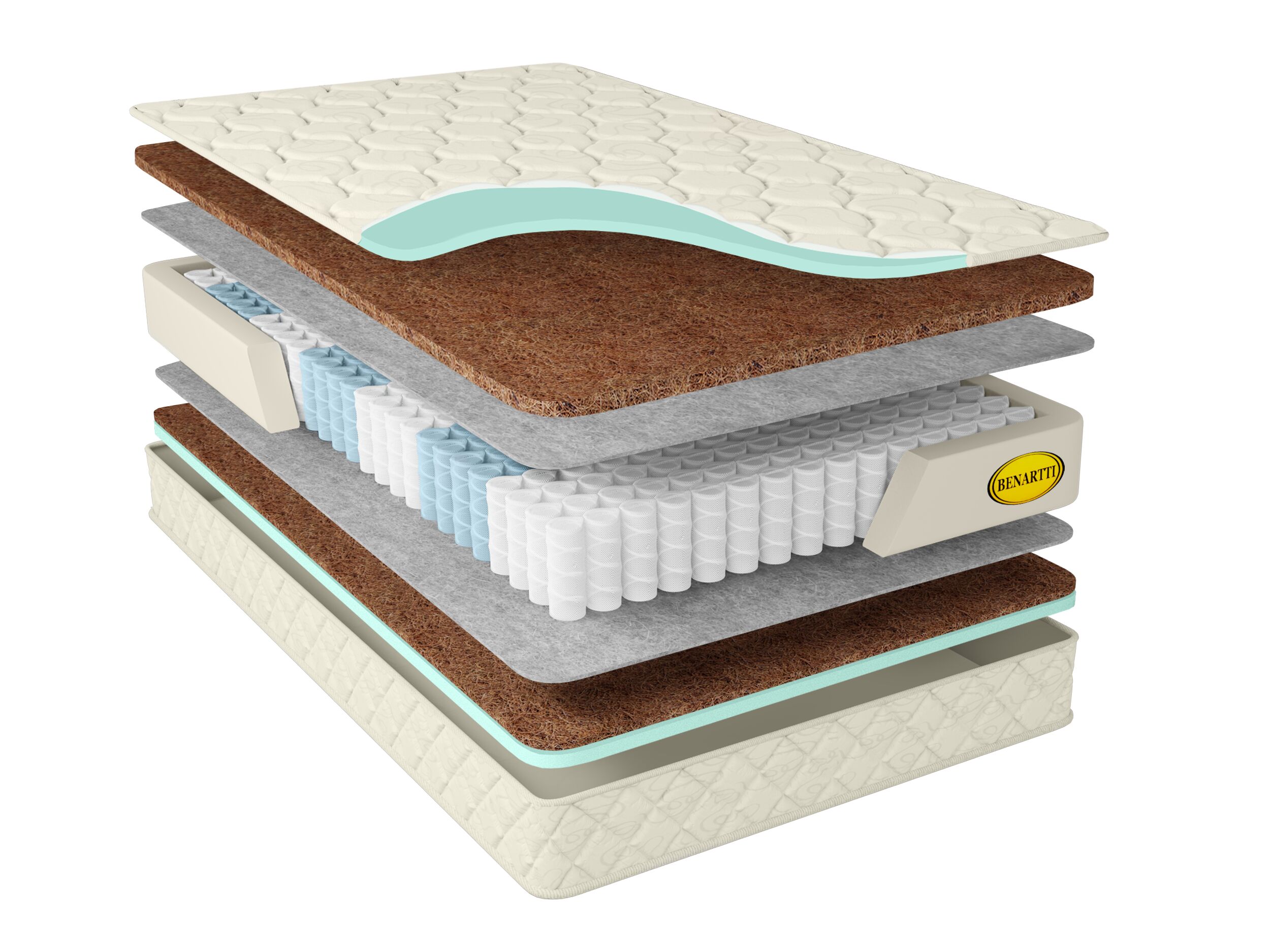 

Матрас Benartti Optimal Dream Hard S1000 90х160, Бежевый;белый;серый;серебристый, Optimal Hard S1000