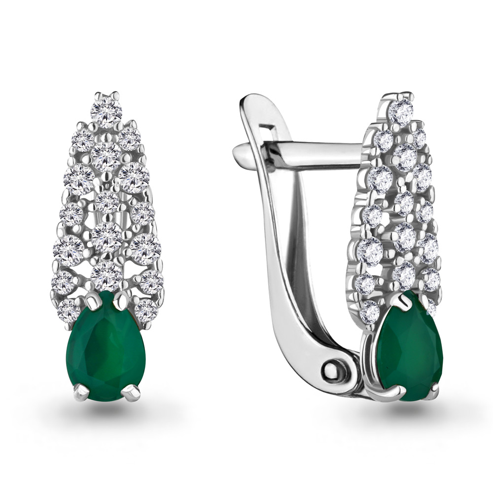 

Серьги из серебра с агатом Aquamarine 4701009А_925_р, 4701009А_925_р