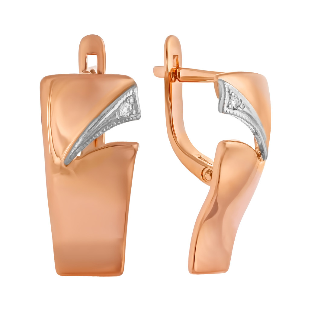 

Серьги из красного золота с бриллиантом Золото Дисконт 280720324, 280720324