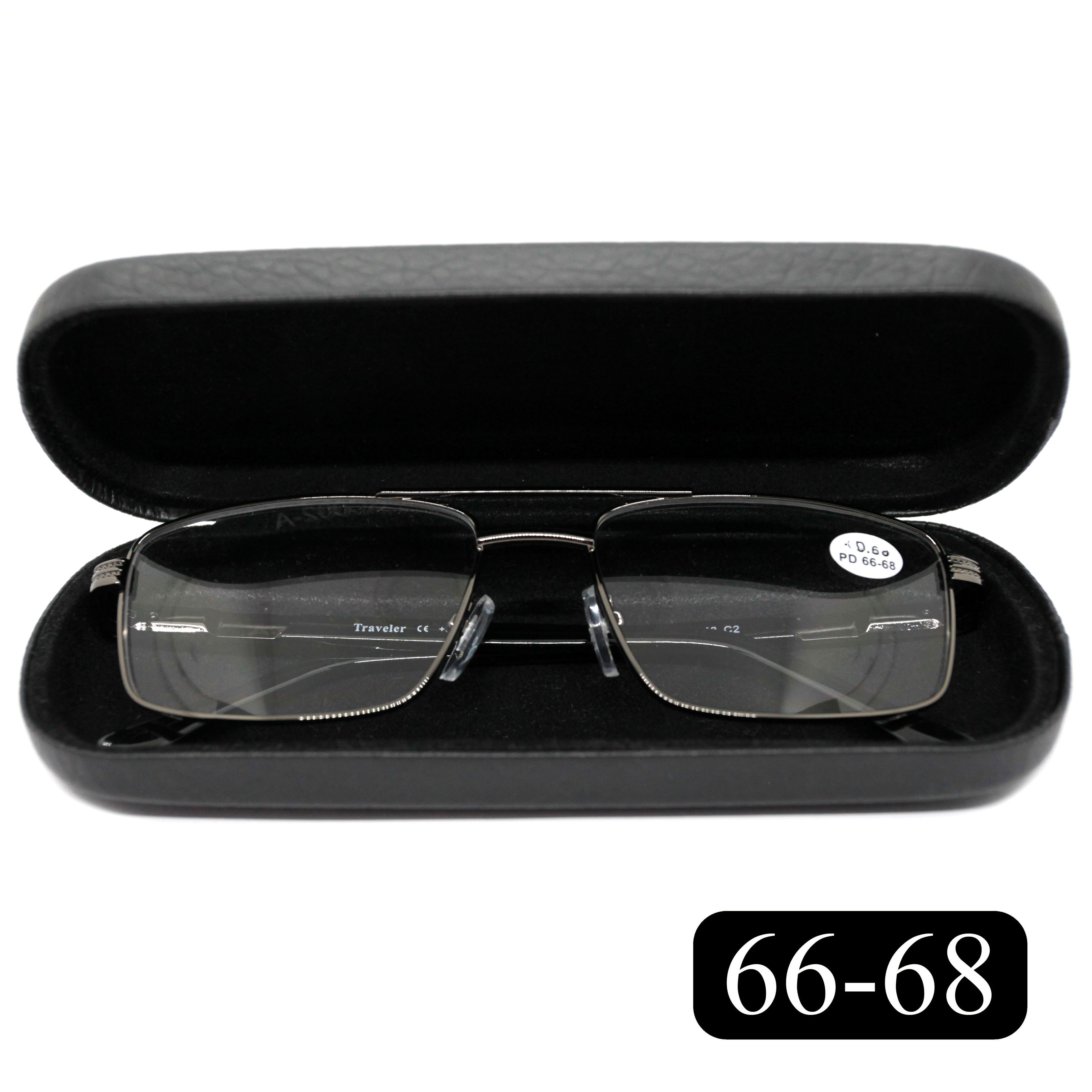 Готовые очки для чтения Traveler 8020 +1.50, c футляром, цвет серый, РЦ 66-68