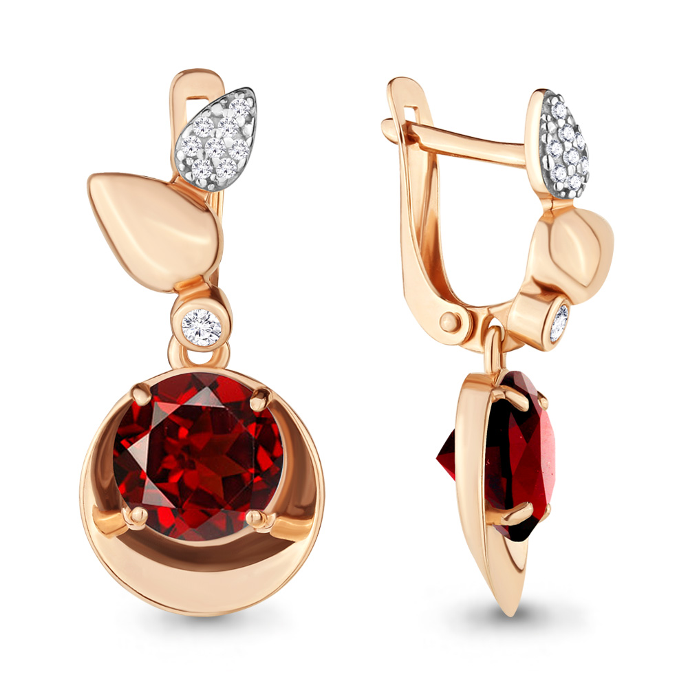 

Серьги из серебра с гранатом Aquamarine 4701985А_925_з, 4701985А_925_з