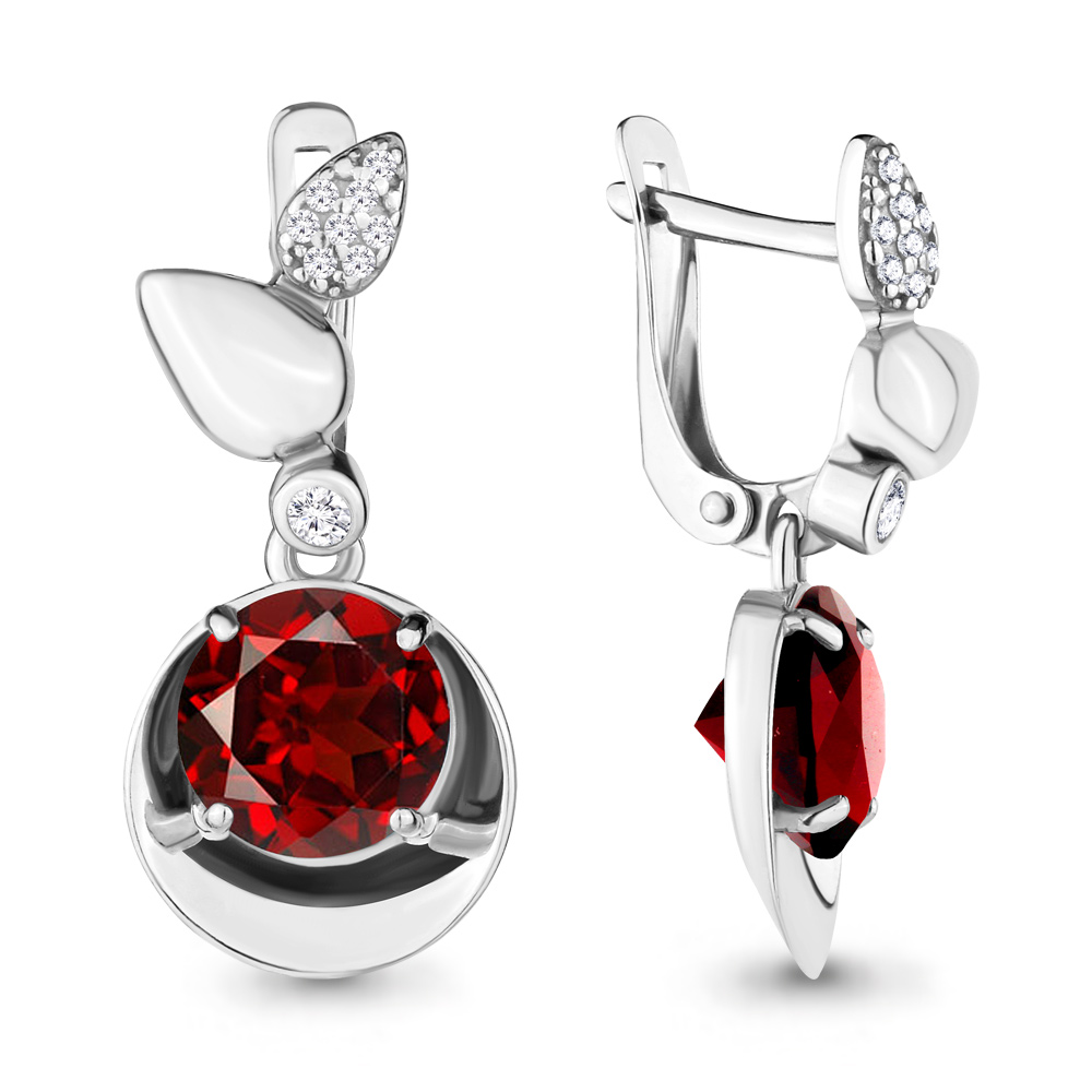 

Серьги из серебра с гранатом Aquamarine 4701985А_925_р, 4701985А_925_р