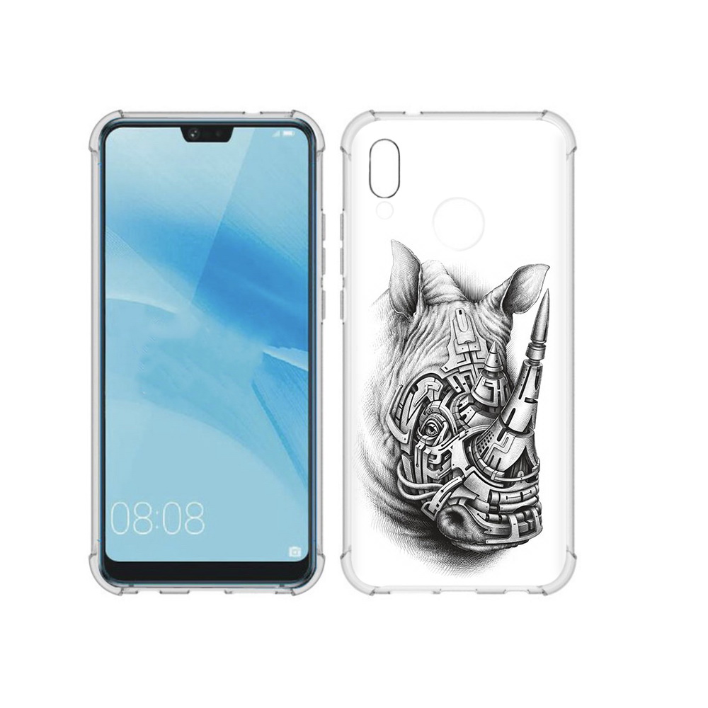 

Чехол MyPads Tocco для Huawei P20 Lite стальной носорог (PT130405.51.620), Прозрачный, Tocco