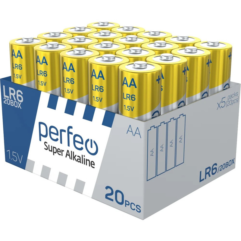 Батарейки Perfeo LR6/20BOX Super Alkaline, 20шт