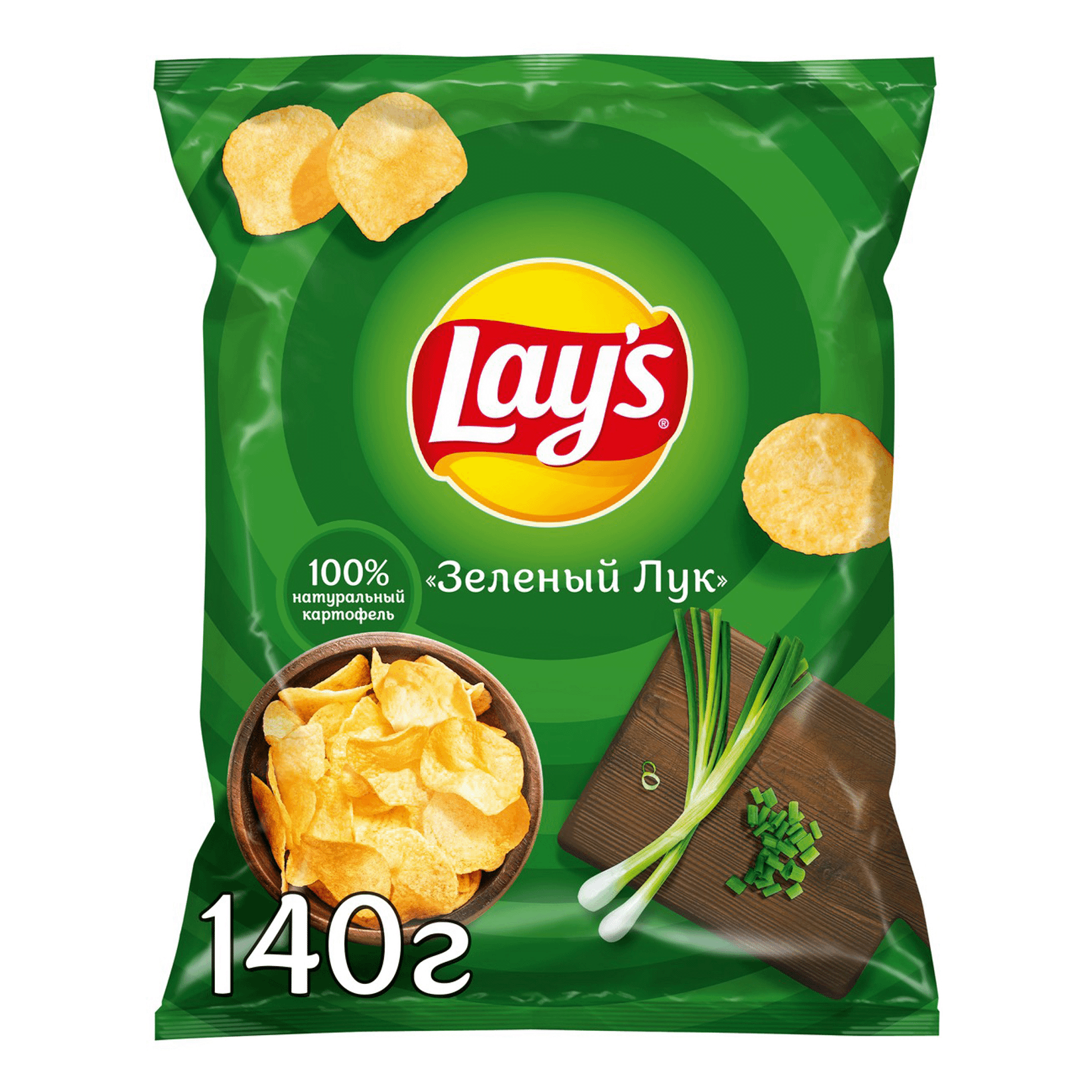 фото Чипсы картофельные lay's со вкусом зеленого лука 140 г