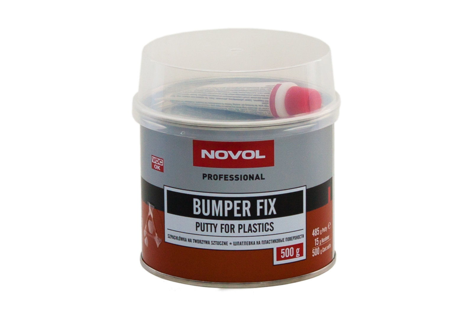 

Шпатлевка автомобильная Novol Bumper Fix Putty For Plastics 0,5 кг., Серый, Шпатлёвка для пластика Novol Bumper Fix Putty For Plastics