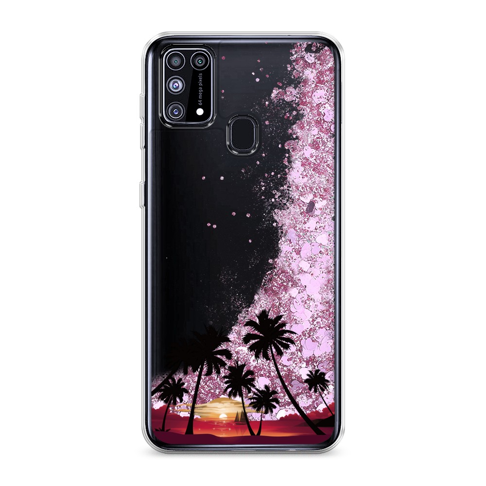 

Жидкий чехол с блестками "Закат и пальмы" на Samsung Galaxy M31, 2100794-1