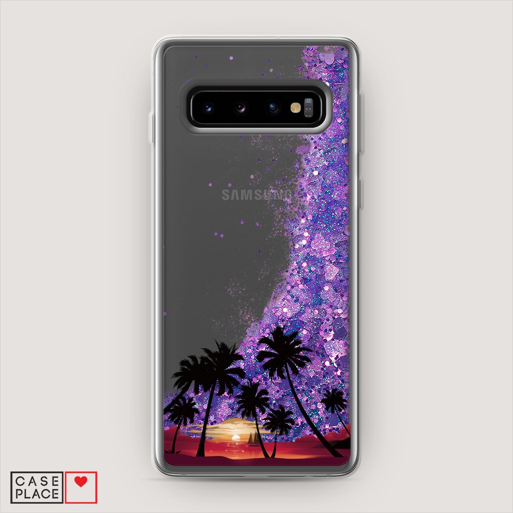 

Чехол Awog на Samsung Galaxy S10 "Закат и пальмы", Разноцветный, 27092-1