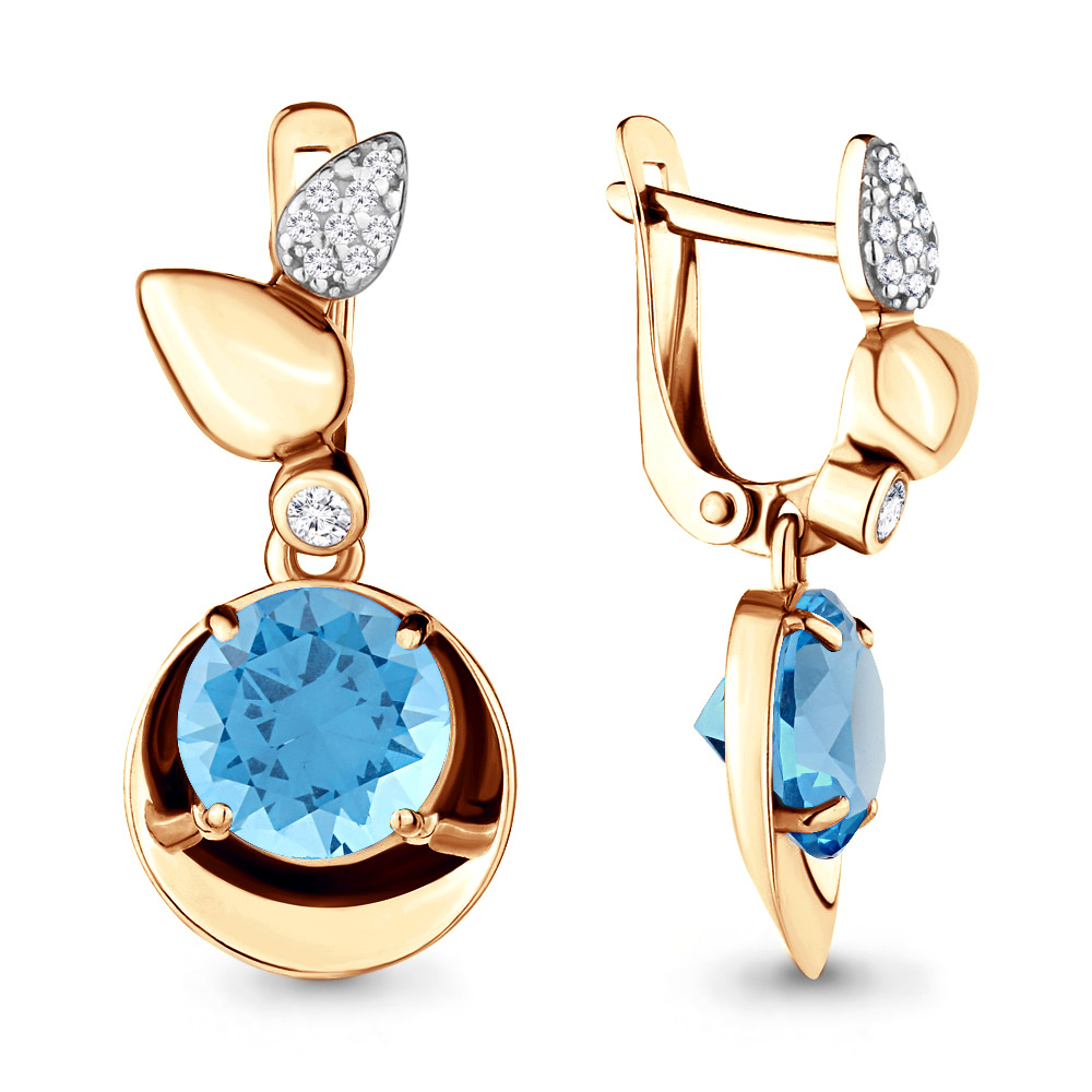 

Серьги из серебра с топазом Aquamarine 4701992А_925_з, 4701992А_925_з