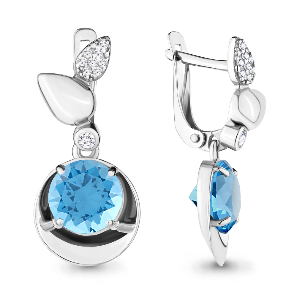 

Серьги из серебра с топазом Aquamarine 4701992А_925_р, 4701992А_925_р