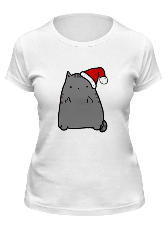 

Футболка женская Printio New year cat белая 2XL, Белый, New year cat