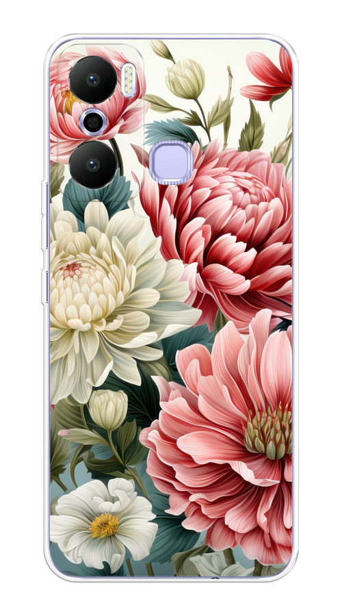

Чехол на Infinix Hot 20 Play "Садовые цветы рисунок", Розовый;зеленый;белый, 3103550-1