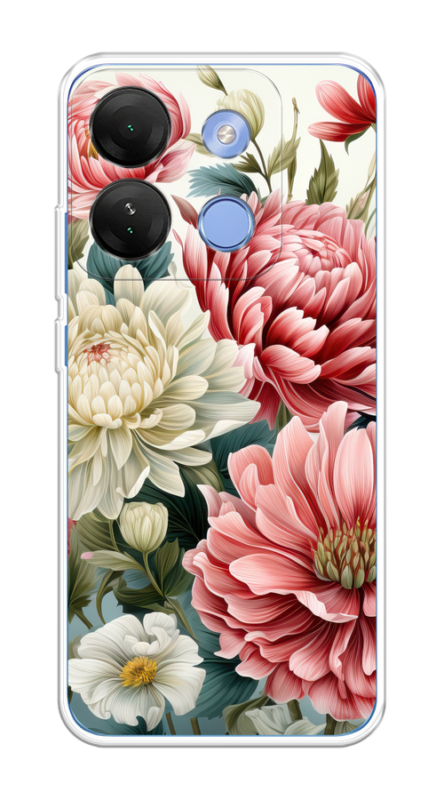 

Чехол на Infinix Smart 7 HD "Садовые цветы рисунок", Розовый;зеленый;белый, 3103850-1