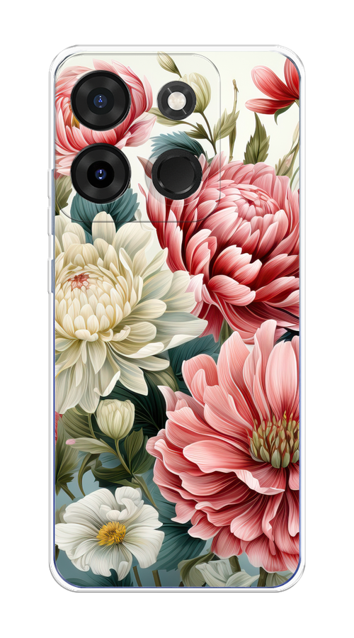 

Чехол на Infinix Smart 7 Plus "Садовые цветы рисунок", Розовый;зеленый;белый, 3103950-1