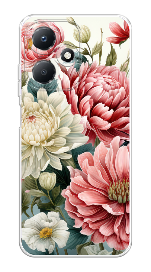 

Чехол на Infinix Hot 30 Play "Садовые цветы рисунок", Розовый;зеленый;белый, 3104250-1