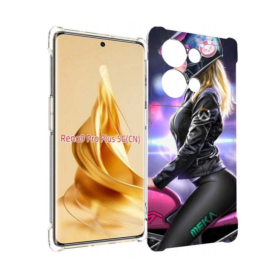Чехол MyPads девушка на мотоцикле неон женский для Oppo Reno 9 Pro + Plus