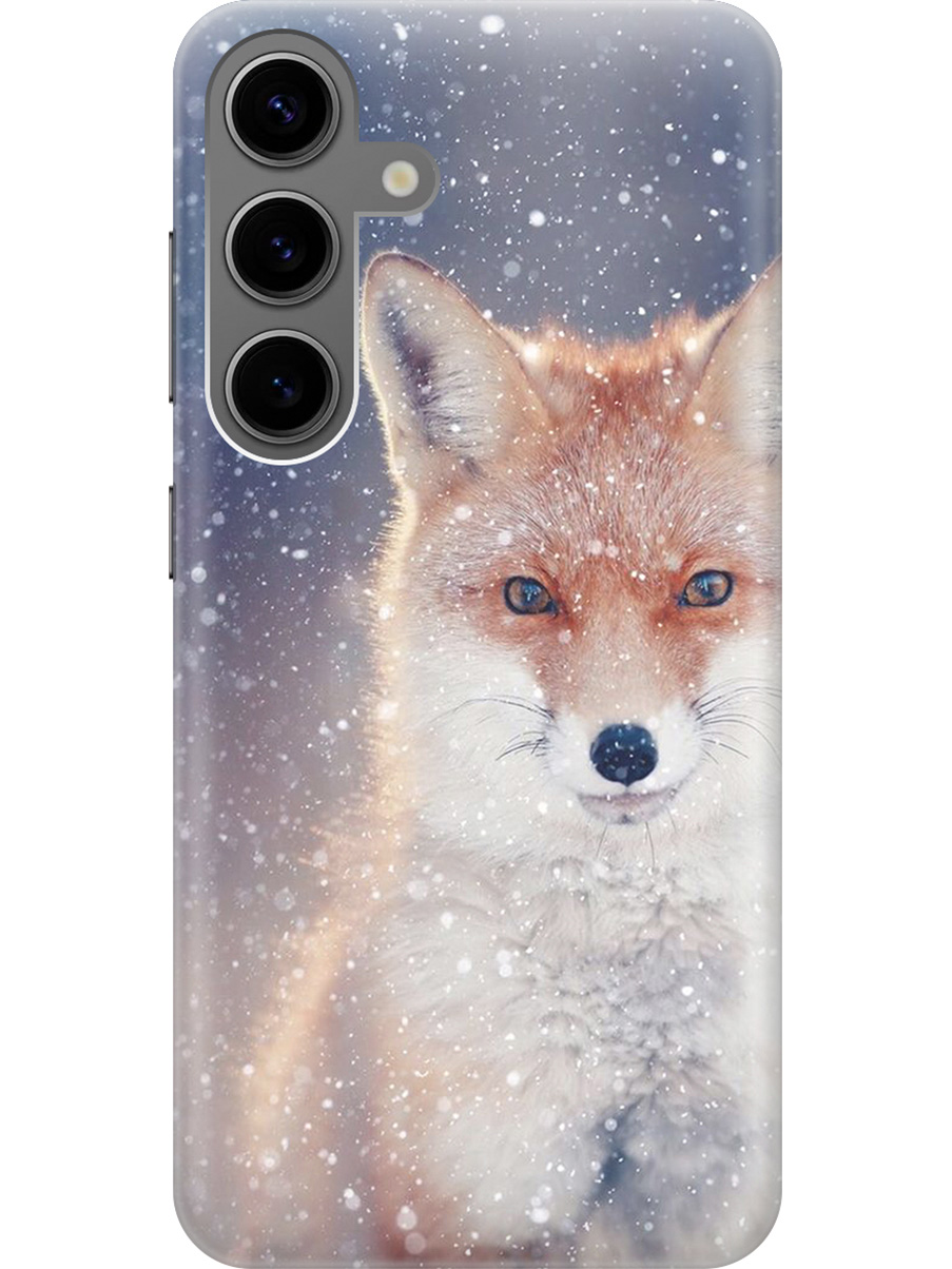 

Силиконовый чехол на Samsung Galaxy S24 с рисунком "Лисица в снегопад", Белый;оранжевый;синий, 20011912