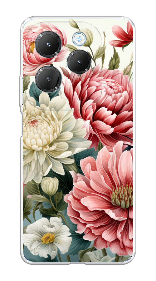 

Чехол на Infinix Hot 40 Pro "Садовые цветы рисунок", Розовый;зеленый;белый, 3105350-1