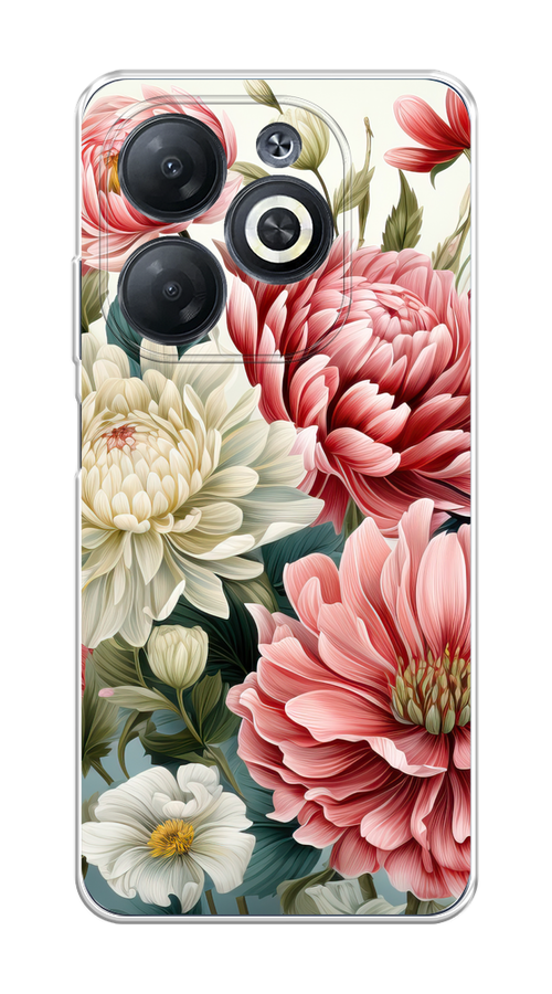 

Чехол на Infinix HOT 40i "Садовые цветы рисунок", Розовый;зеленый;белый, 3105450-1
