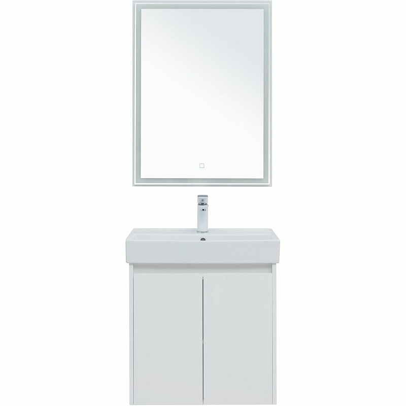 фото Комплект мебели для ванной aquanet nova lite 60 302532 подвесной белый глянец