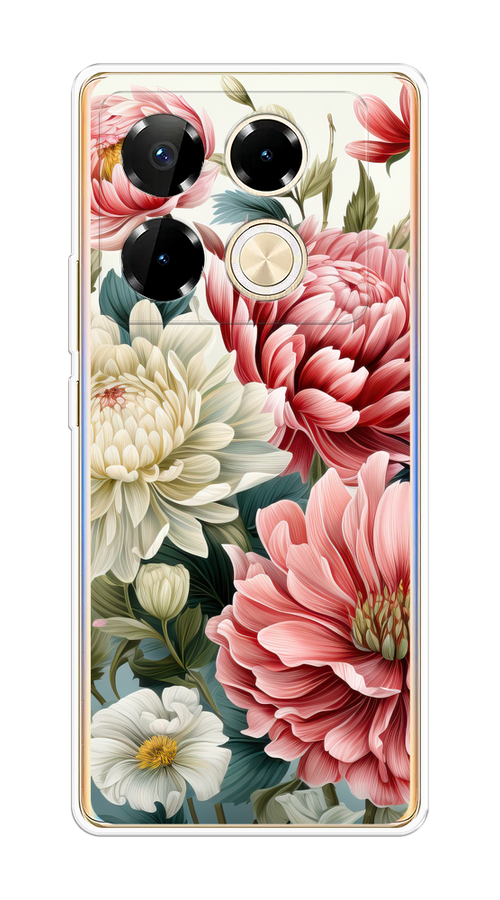 

Чехол на Infinix Note 40 Pro "Садовые цветы рисунок", Розовый;зеленый;белый, 3105750-1