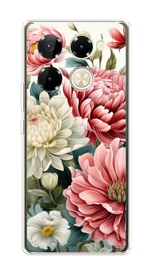 

Чехол на Infinix Note 40 Pro 5G/Note 40 Pro Plus "Садовые цветы рисунок", Розовый;зеленый;белый, 3106050-1