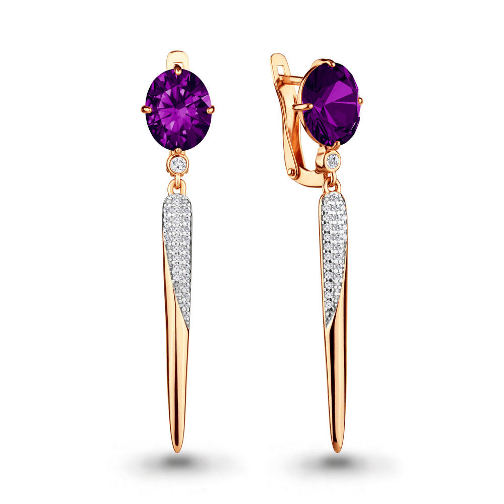 

Серьги из серебра с аметистом Aquamarine 4702484А_925_з, 4702484А_925_з
