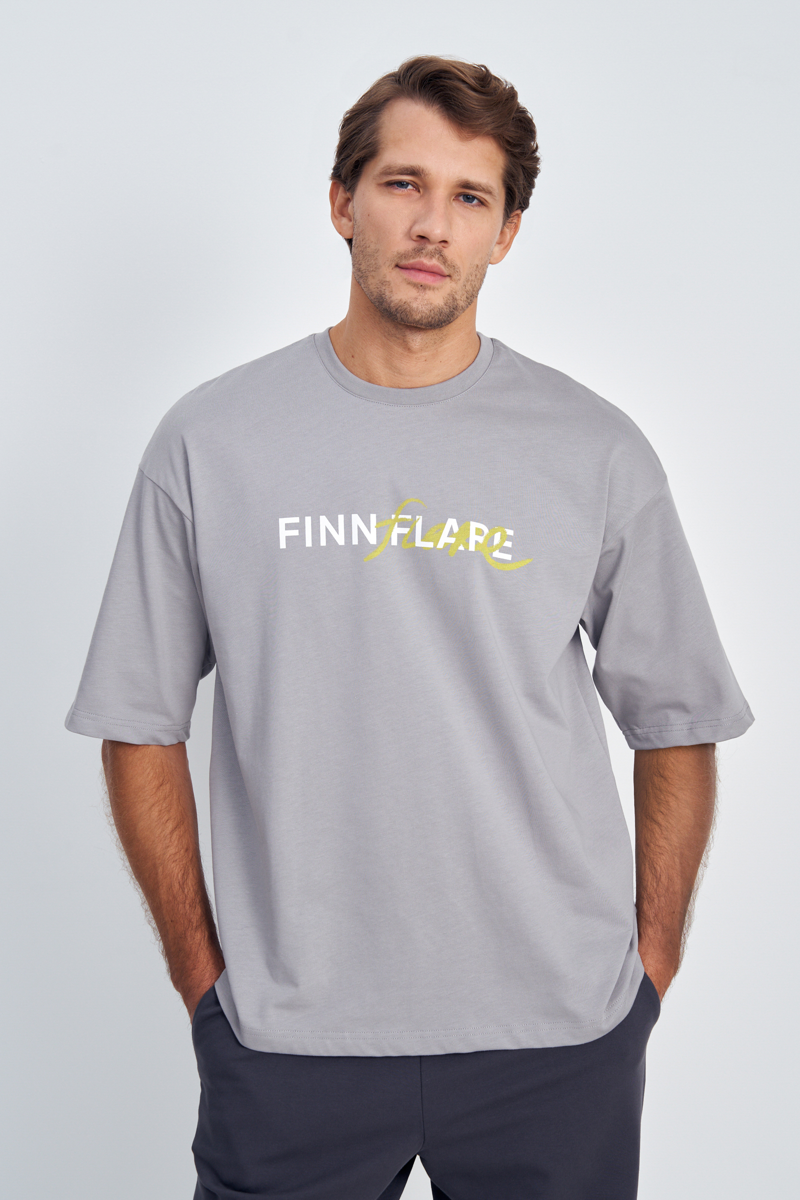 

Футболка унисекс Finn Flare PBE91000P серая, Серый, PBE91000P