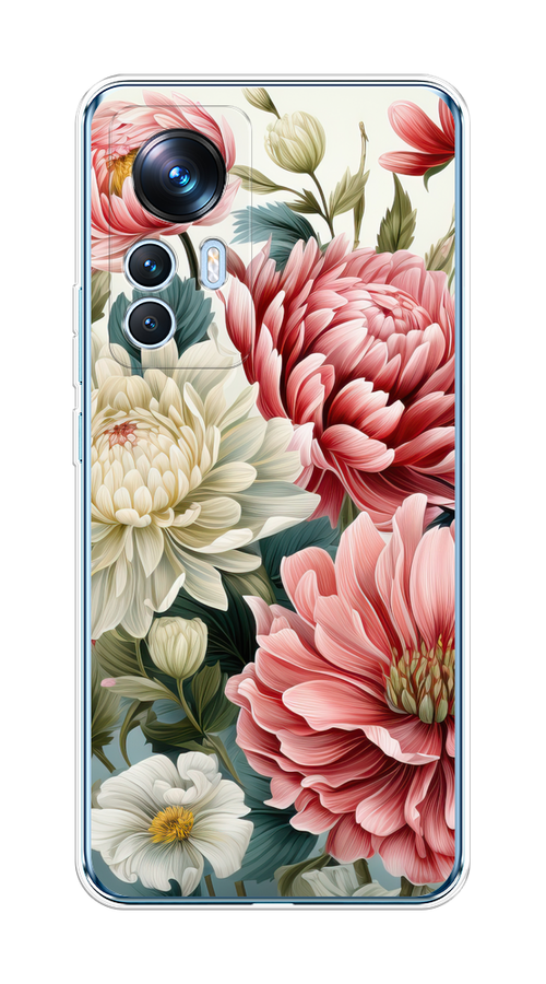

Чехол на Xiaomi 12T "Садовые цветы рисунок", Розовый;зеленый;белый, 316650-1